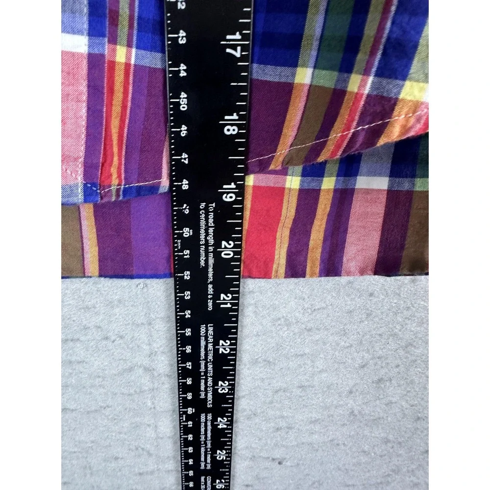 Ralph Lauren Shirt Boys 6 Multicolor Plaid Short Sleeve Button‎ Down Pony Logo